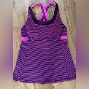 lululemon athletica Purple and Pink Striped Tank Size 8